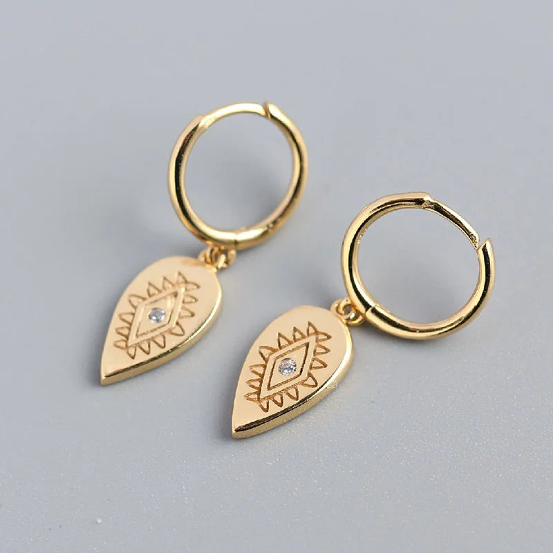 Summer Love 925 Silver Geometric Tassel Hoop Earrings for Women