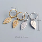 Summer Love 925 Silver Geometric Tassel Hoop Earrings for Women