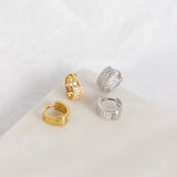 Summer Love 925 Silver U-Shape Hoop Earrings CZ Fine Jewelry