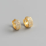 Summer Love 925 Silver U-Shape Hoop Earrings CZ Fine Jewelry
