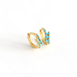Summer Love Crystal Hoop Earrings 925 Sterling Silver