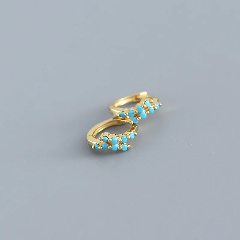 Summer Love Crystal Hoop Earrings 925 Sterling Silver