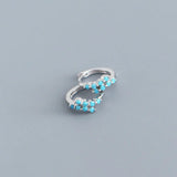Summer Love Crystal Hoop Earrings 925 Sterling Silver
