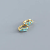 Summer Love Crystal Hoop Earrings 925 Sterling Silver