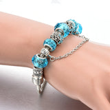 Summer Love Charm Bracelet Lake Crystal Heart Beaded Pop Bracelet