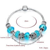 Summer Love Charm Bracelet Lake Crystal Heart Beaded Pop Bracelet