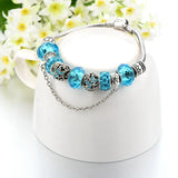 Summer Love Charm Bracelet Lake Crystal Heart Beaded Pop Bracelet