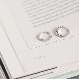 Crystal Round Bead Hoop Earrings for Women