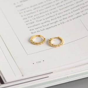 Crystal Round Bead Hoop Earrings for Women