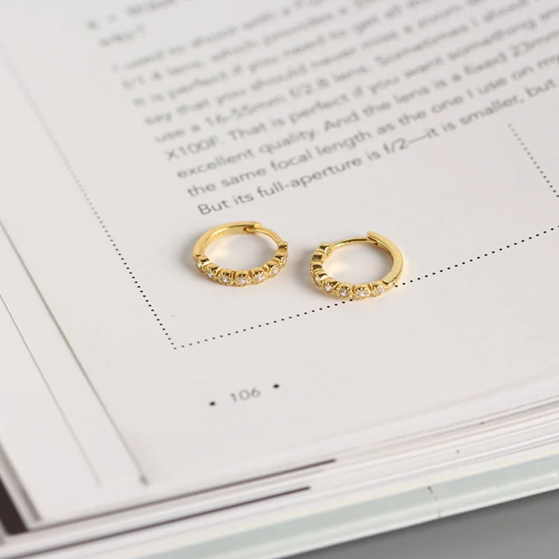 Crystal Round Bead Hoop Earrings for Women