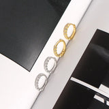 Crystal Round Bead Hoop Earrings for Women