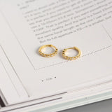 Crystal Round Bead Hoop Earrings for Women
