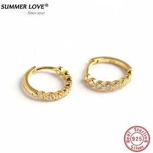 Crystal Round Bead Hoop Earrings for Women