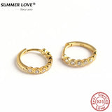 Crystal Round Bead Hoop Earrings for Women