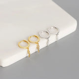925 Silver Crystal Lightning Hoop Earrings