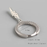 925 Silver Crystal Lightning Hoop Earrings