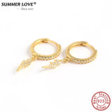 925 Silver Crystal Lightning Hoop Earrings