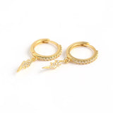 925 Silver Crystal Lightning Hoop Earrings