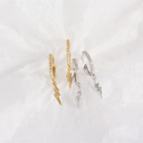 925 Silver Crystal Lightning Hoop Earrings
