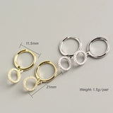 925 Sterling Silver Hoop Earrings Zircon Circle Pendant Fine Jewelry