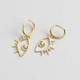 925 Silver Zircon Eye Pendant Hoop Earring for Women