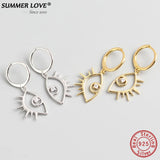 925 Silver Zircon Eye Pendant Hoop Earring for Women