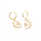 925 Silver Zircon Eye Pendant Hoop Earring for Women