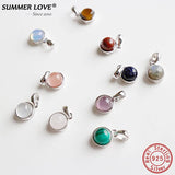 Summer Love Geometric Agate Labradorite Pendants for Jewelry Making