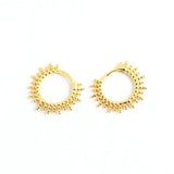 Geometric Round Bead Hoop Earrings 925 Sterling Silver
