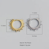 Geometric Round Bead Hoop Earrings 925 Sterling Silver
