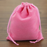 Summer Love Velveteen Jewelry Bags Pouch Purple Red Green Pink Velvet