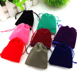 Summer Love Velveteen Jewelry Bags Pouch Purple Red Green Pink Velvet
