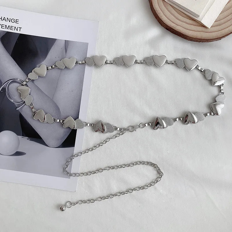 Summer Metal Love Belt for Women Jeans Accessories