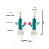 Summer Wooden Bead Tassel Earrings