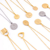 Summer Women's Coin Necklace Stainless Steel Choker Pendant