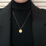 Summer Women's Coin Necklace Stainless Steel Choker Pendant