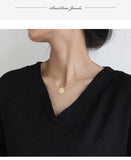 Summer Women's Coin Necklace Stainless Steel Choker Pendant