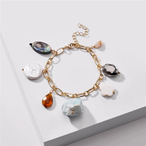 Summer Natural Stone Pearl Charm Bracelets