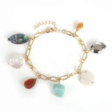 Summer Natural Stone Pearl Charm Bracelets
