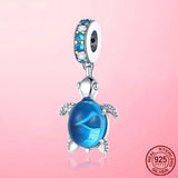 925 Silver CZ Sea Turtle Charm Pendant for Bracelet