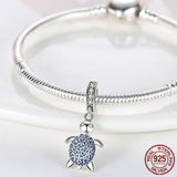 925 Silver CZ Sea Turtle Charm Pendant for Bracelet
