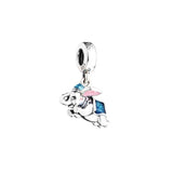 925 Silver Cat Sister 15th Celebration Bead Charm Bracelet Jewelry