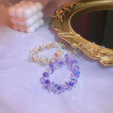 Summer Braided Crystal Charm Bracelet for Women Adjustable Cuff Bracelet