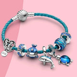 Summer Glass Turtle Starfish Sea Horse Silver 925 Charm Bead