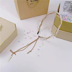 Summer Hairband Female Pearl Tassel Hair Clip Hairpin Fairy Gas Headband