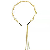 Summer Hairband Female Pearl Tassel Hair Clip Hairpin Fairy Gas Headband