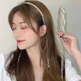 Summer Hairband Female Pearl Tassel Hair Clip Hairpin Fairy Gas Headband