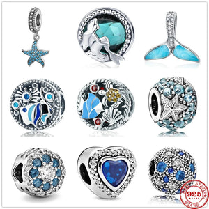 Ocean Mermaid Pendant Charm Beads for Silver 925 Bracelet DIY Jewelry