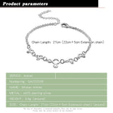 Summer Silver Jewelry Women's 925 Sterling Silver Anklet Mickey Ankle Bracelet