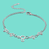 Summer Silver Jewelry Women's 925 Sterling Silver Anklet Mickey Ankle Bracelet